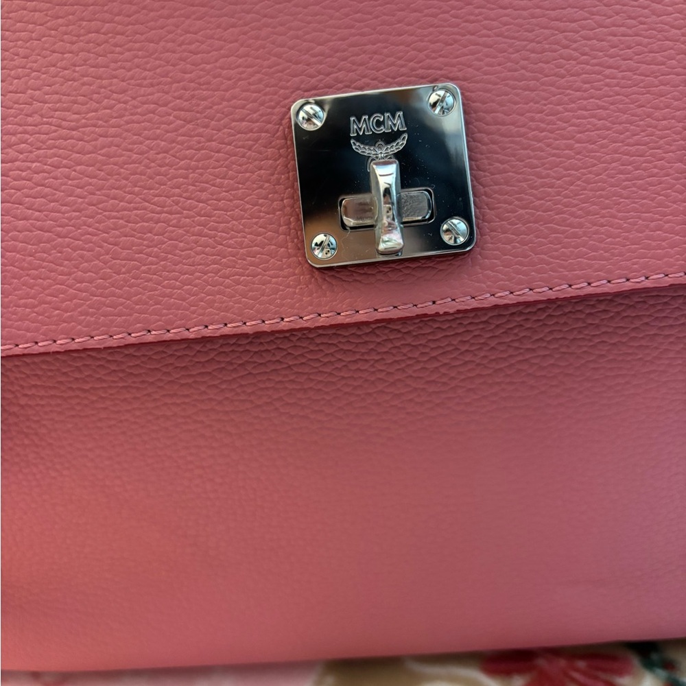 MCM Pink Leather Top-Handle Satchel - Picture 2 of 15